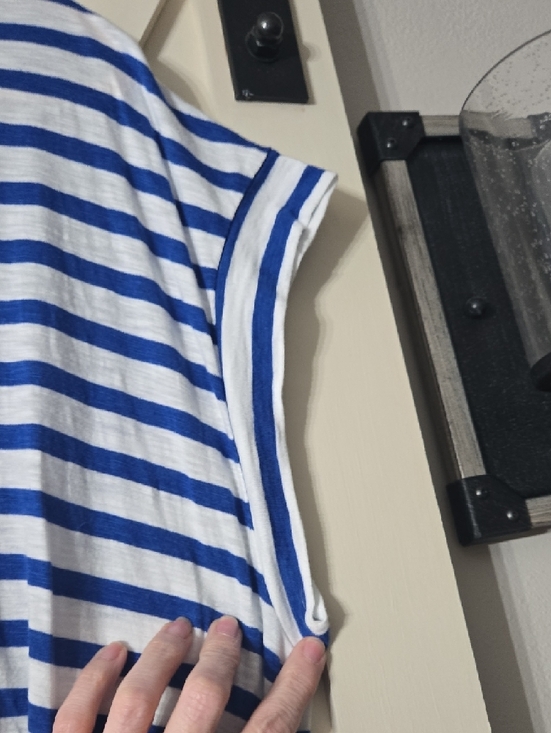 Sonoma White and Blue Striped Muscle Tee - Picture 3 of 4